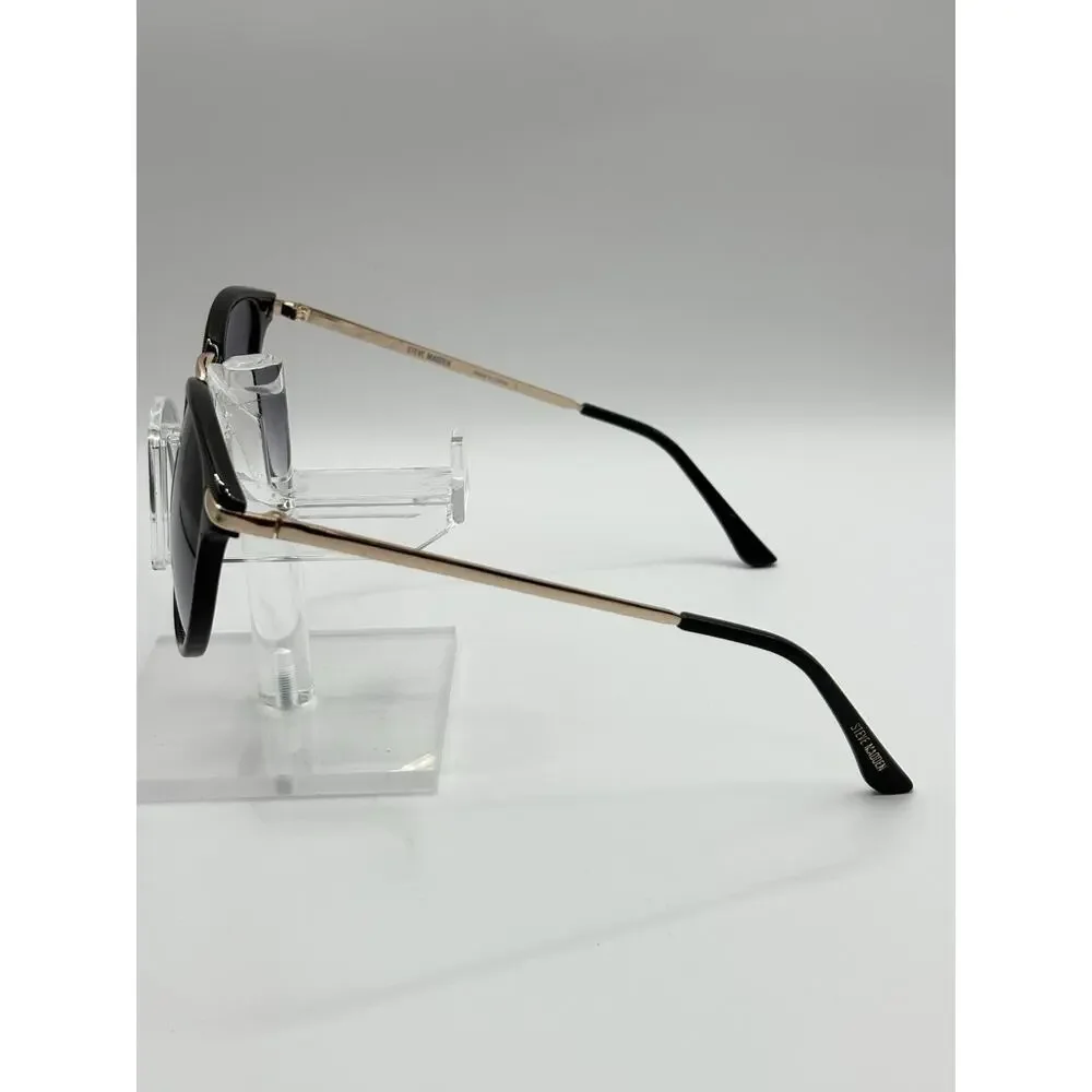 Steve Madden Round Sunglasses Black Gold Gradient Women